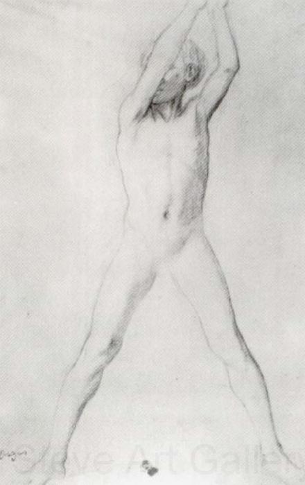 Edgar Degas Study for the youth with Arms upraised Norge oil painting art